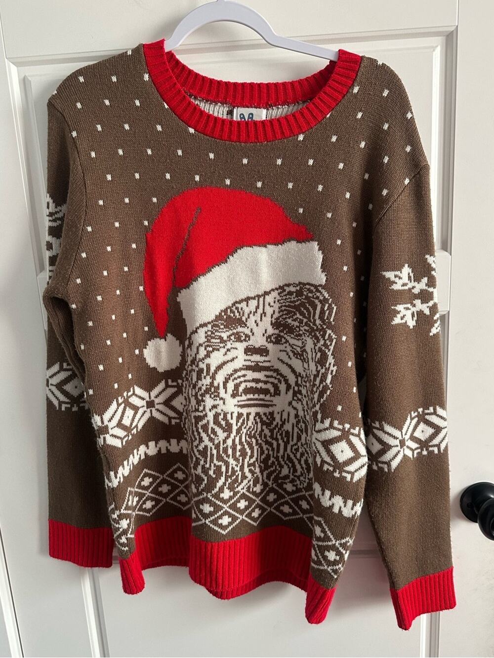 Junk Food Star Wars Large Chewbacca Santa Hat Ugly Christmas Holiday Sweater